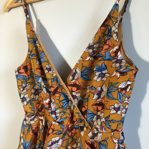 Floral A-Line Summer Swing Dress Mustard Yellow - Picture 4 of 8